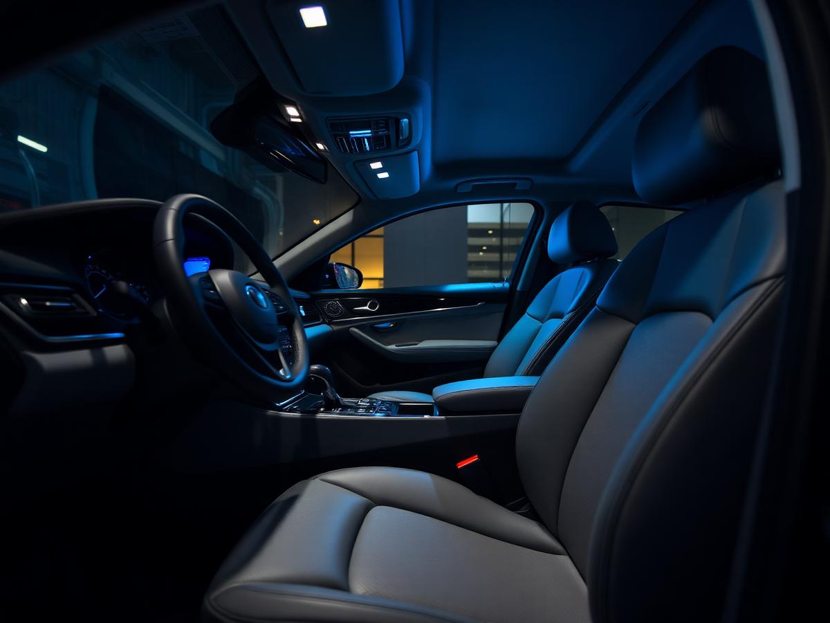 Freshly detailed luxury car interior with clean leather seats